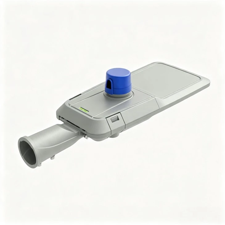 smart LED Street Light rear view with photocell sensor